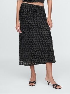 GAP Burnout Velvet Midi Skirt